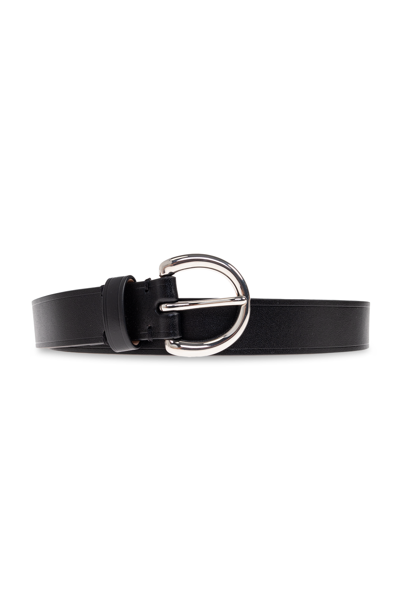Black Leather belt `Round` Phoebe Philo - Vitkac GB